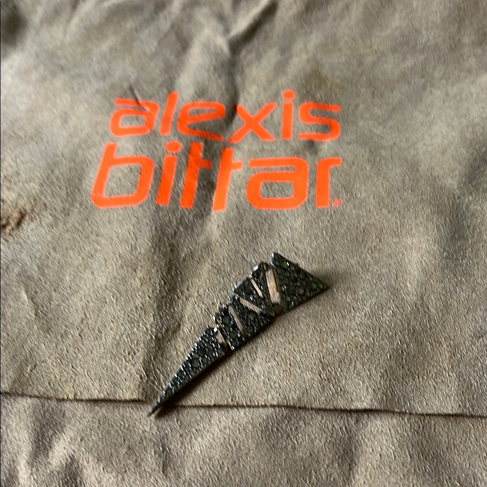 Alexis Bittar Black and Silver Geometric post earring new never worn